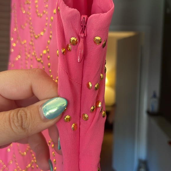 Trina Turk Rindra Stud Dress size 10 pink gold - Picture 5 of 6